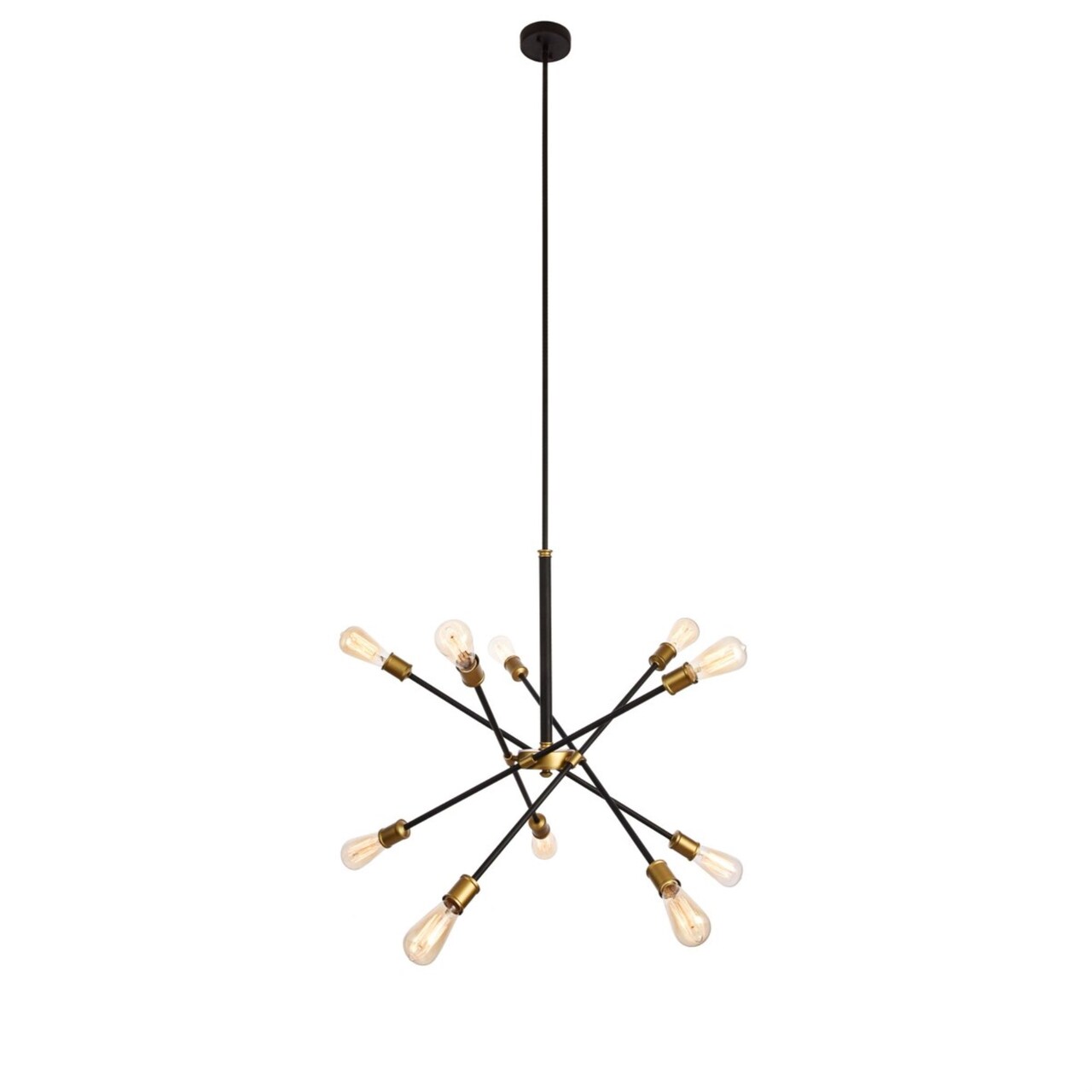 Axel Collection Chandelier D27.2 H32.5 Lt:10 Black and Brass Finish